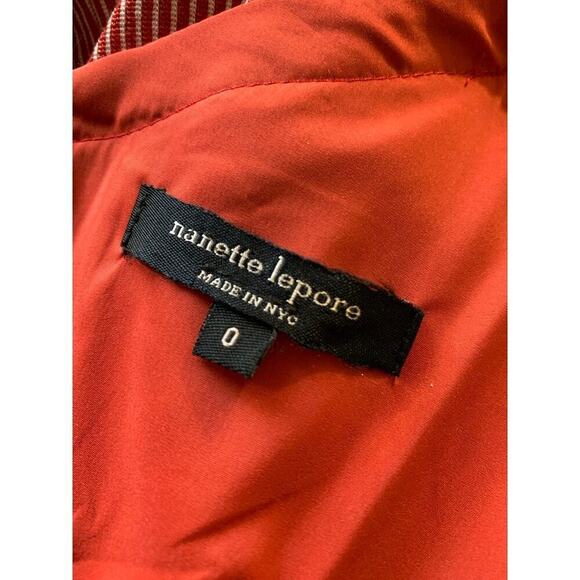 Nanette Lepore Red and White Striped Sleeveless Corset Peplum Dress Size 0 - Picture 4 of 4